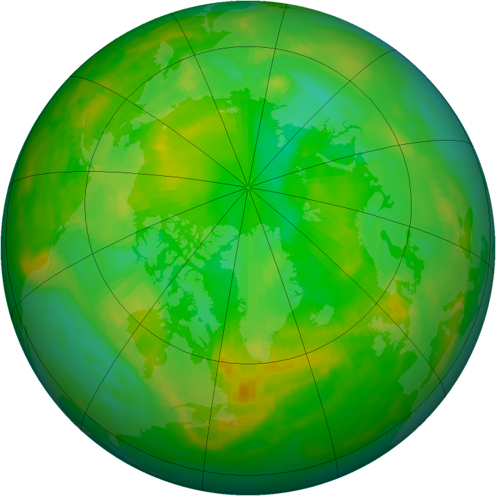 Arctic ozone map for 12 July 1981